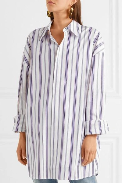 Shop A.w.a.k.e. Oversized Striped Cotton-poplin Shirt