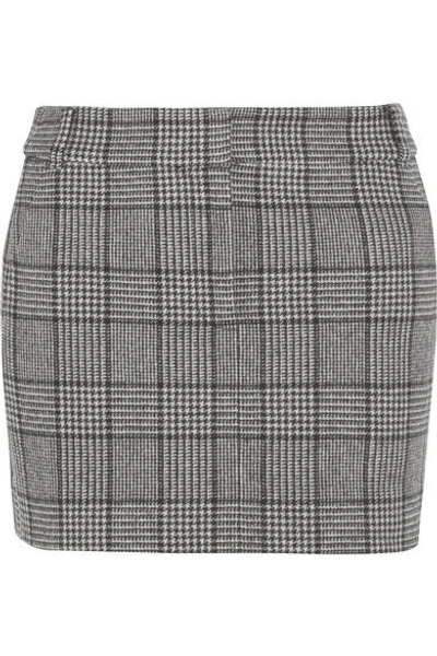 Shop Tibi Aldridge Checked Wool-blend Tweed Mini Skirt In Black