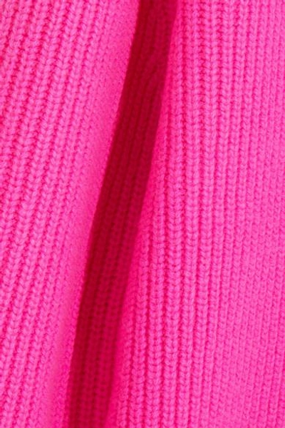 Shop Victoria Victoria Beckham Oversized Wool Sweater In Bright Pink