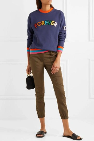Shop Mira Mikati Appliquéd Cotton-jersey Sweatshirt