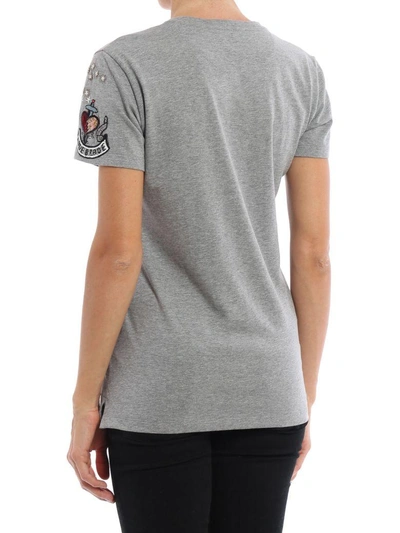 Shop Valentino Heart T-shirt In Grey