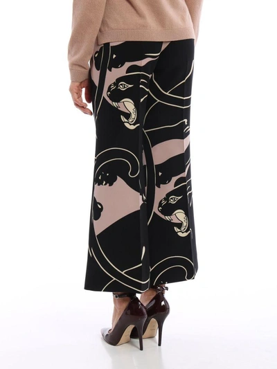 Shop Valentino Printed Trousers In Pink & Purple