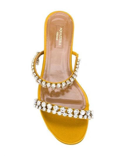 Aquazzura Eden Crystal-embellished Satin Sandals | ModeSens