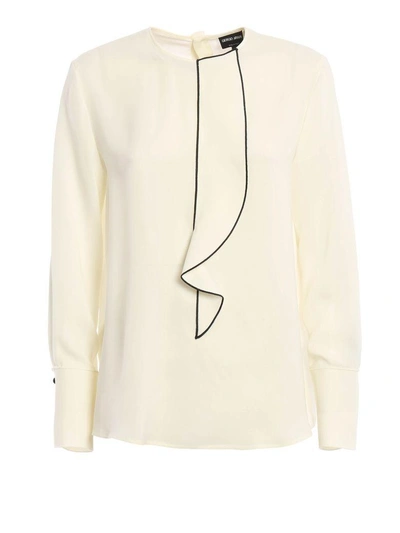 Giorgio Armani Appliqué Detail Blouse In White