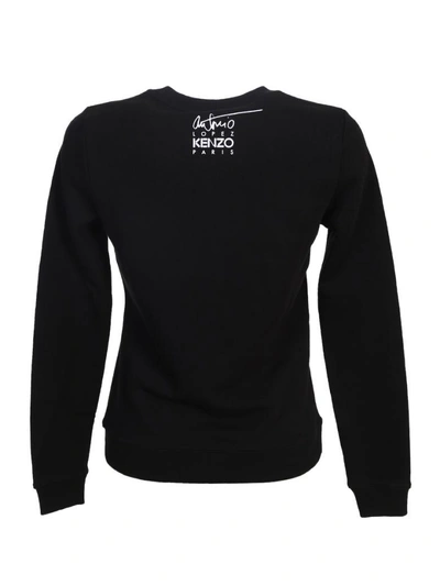 Shop Kenzo Photo Printed Black Cotton Sweatshirt