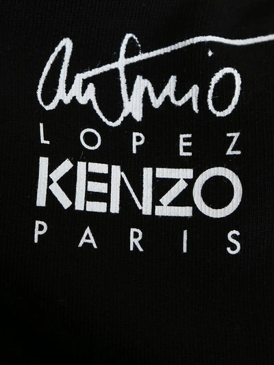 Shop Kenzo Photo Printed Black Cotton Sweatshirt