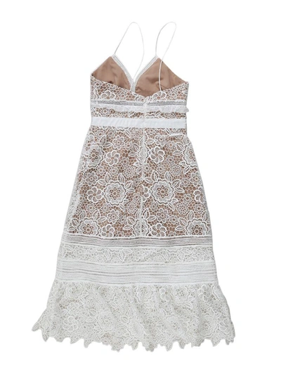 Shop Self-portrait White Guipure Lace Dress
