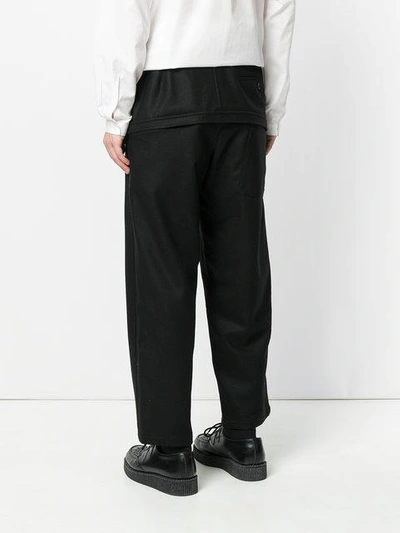 Shop Yohji Yamamoto Side Pocket Trousers In Black