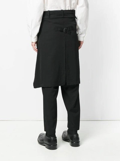 Shop Yohji Yamamoto Wrap Skirt Trousers In Black
