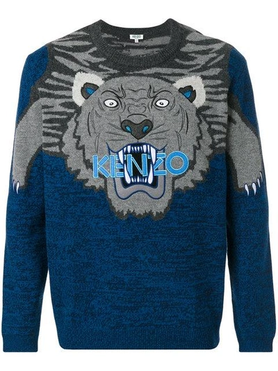 Shop Kenzo Tiger Sweater - Blue