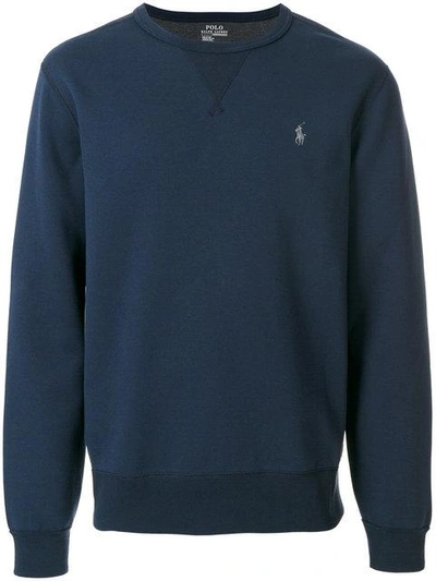 Shop Polo Ralph Lauren Crew Neck Sweatshirt In Blue