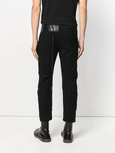 leather biker patch trousers