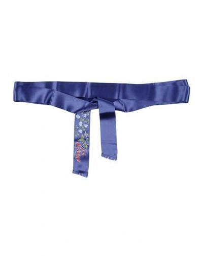 Shop Etro Woman Belt Midnight Blue Size Onesize Textile Fibers