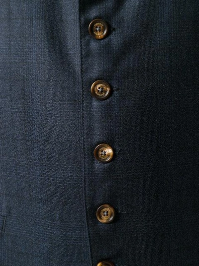 Shop Eleventy Tweed Waistcoat In Blue