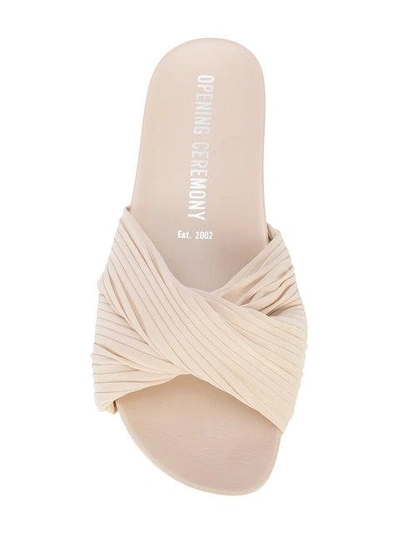 Shop Opening Ceremony Slide Sandals - Neutrals In Nude & Neutrals