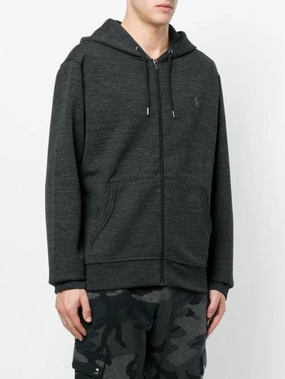 zipped hooded sweater