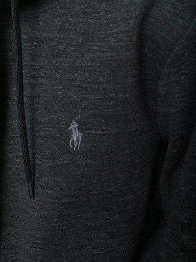 Shop Polo Ralph Lauren Zipped Hooded Sweater In Black
