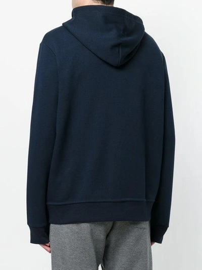 Shop Polo Ralph Lauren Zipped Hooded Sweater In Blue