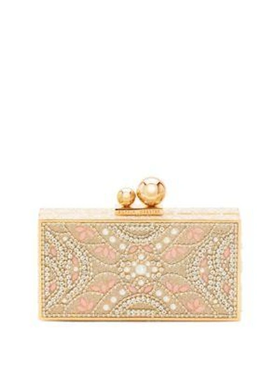 Sophia Webster 'clara' Crystal Embellished Box Clutch In Champagne