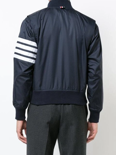 Shop Thom Browne Seamed 4-bar Stripe Ripstop Bomber In Blue
