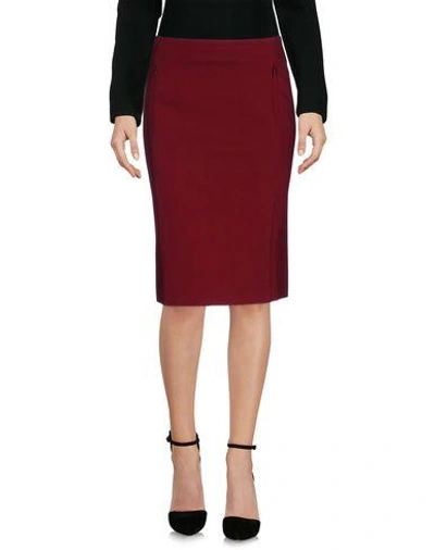 Shop Diane Von Furstenberg Knee Length Skirt In Maroon