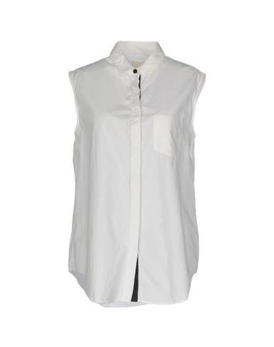Shop Band Of Outsiders Solid Color Shirts & Blouses In White
