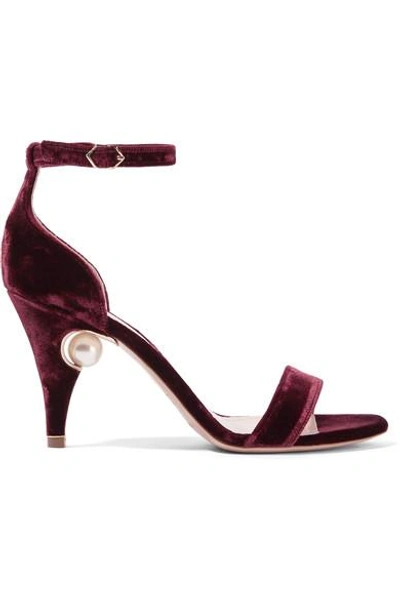 Shop Nicholas Kirkwood Penelope Embellished Velvet Sandals