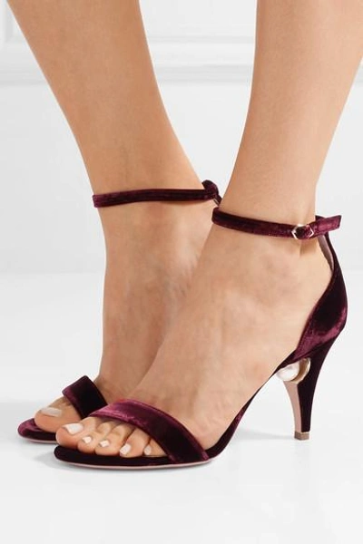 Shop Nicholas Kirkwood Penelope Embellished Velvet Sandals