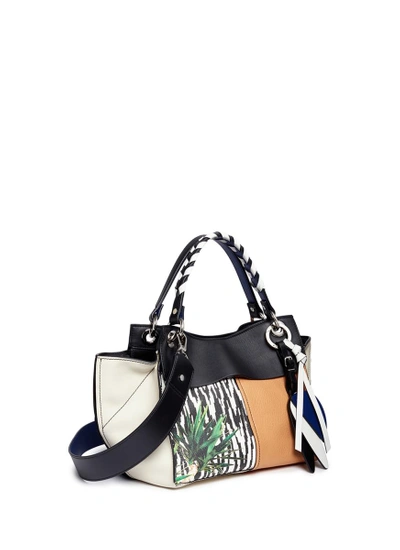 Shop Proenza Schouler 'curl' Mixed Graphic Print Leather Shoulder Bag