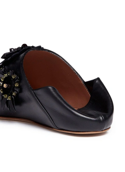 Shop Marni 'sabot' Floral Embellished Leather Babouche Slides