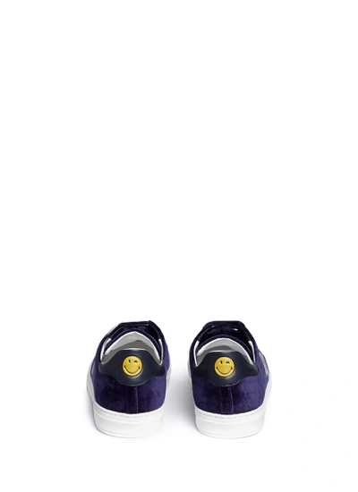 Shop Anya Hindmarch 'egg' Glitter Embossed Velvet Sneakers