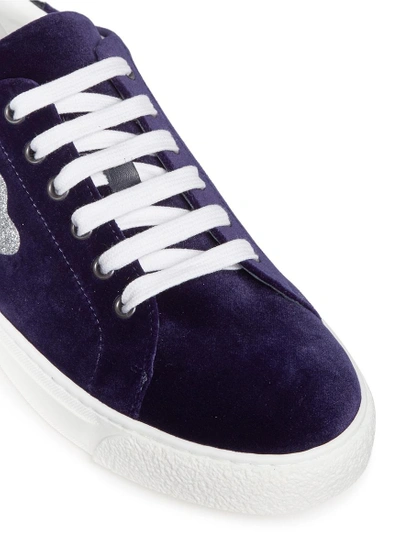 Shop Anya Hindmarch 'egg' Glitter Embossed Velvet Sneakers