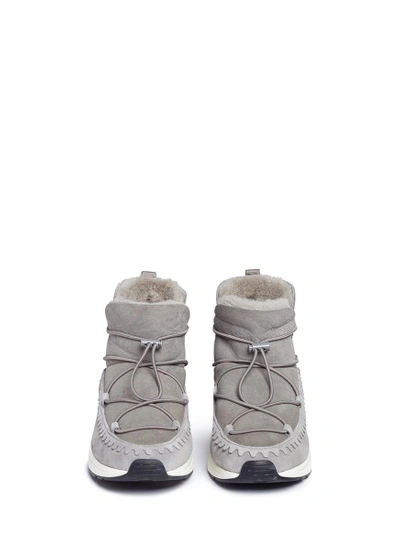 Shop Ash 'mitsouko' Lambskin Shearling Sneaker Boots