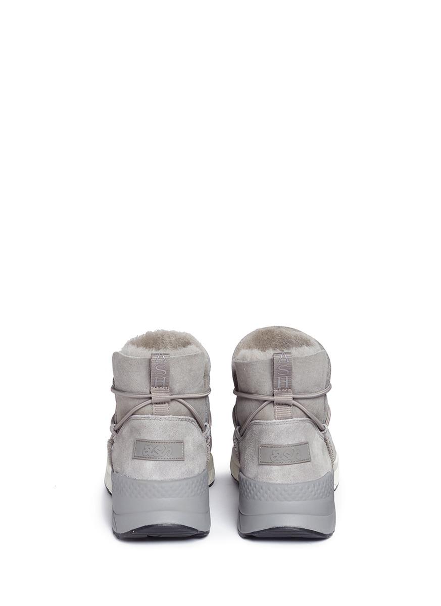 ash mitsouko shearling sneaker booties