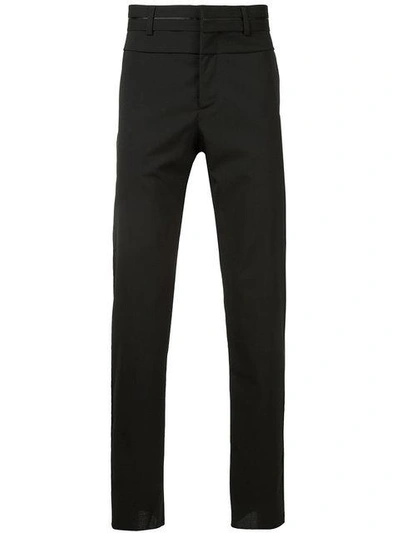 Shop Oamc Satin Stripe Detail Trousers - Black