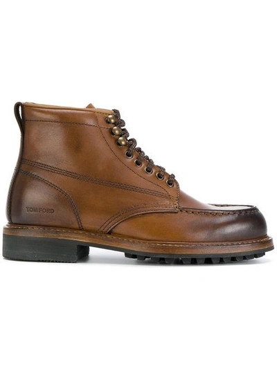 Shop Tom Ford Stiefel Mit Schnürung In Brown