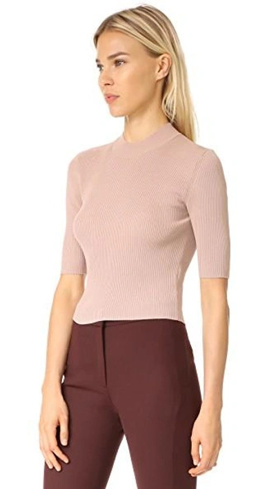 Shop Dion Lee Cropped Tee In Muted Pink