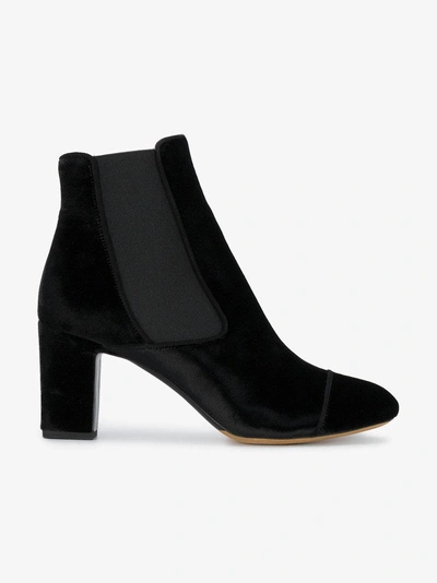 Shop Tabitha Simmons Black Kiki 75 Velvet Ankle Boots