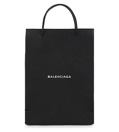 Shop Balenciaga Heritage Medium Grained Leather Shopper In Black