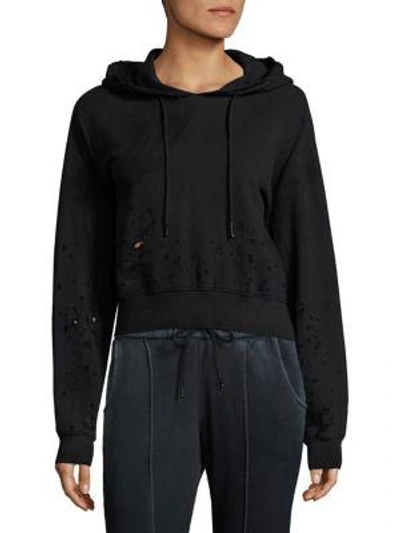 Shop Cotton Citizen The Milan Cropped Hoodie In Navy