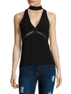 Cami Nyc Madeline Silk Choker Top In Black