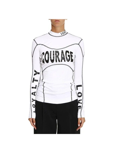 Shop Versace Sweater T-shirt Women  In White