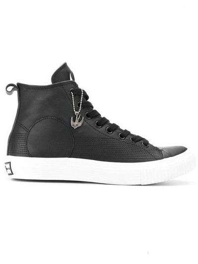 Mcq Alexander Mcqueen Swallow Plimsoll High Top Sneakers In Black