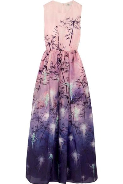 Shop Mary Katrantzou + Disney Printed Silk-organza Gown