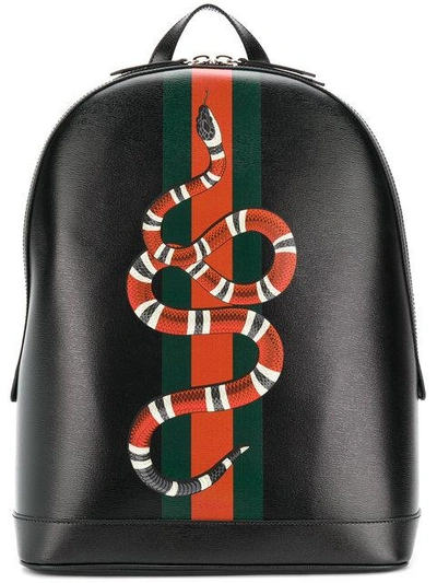 Gucci Gucci Print Leather Backpack - Farfetch