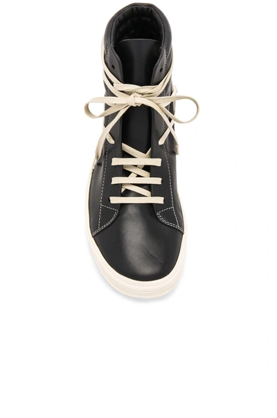Shop Rick Owens Leather Thrasher Sneakers In Black