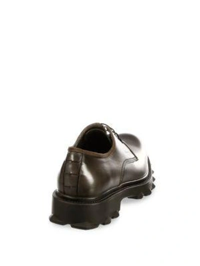 Shop Ferragamo Dassel 2 Distressed Leather Shoes In Dark Rain
