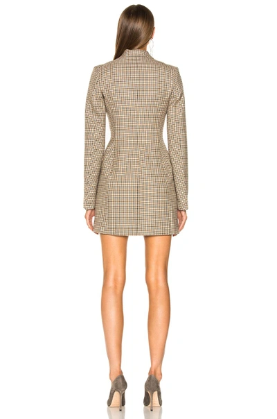 Shop Stella Mccartney Cass Check Tailoring Mini Dress In Neutrals,checkered & Plaid