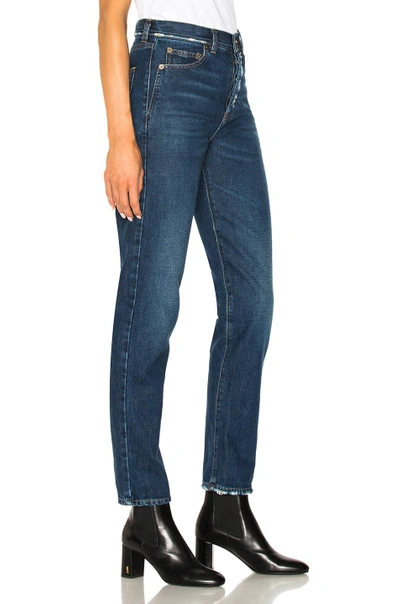 Shop Saint Laurent Ethnic Embroidered Skinny Jeans In Blue