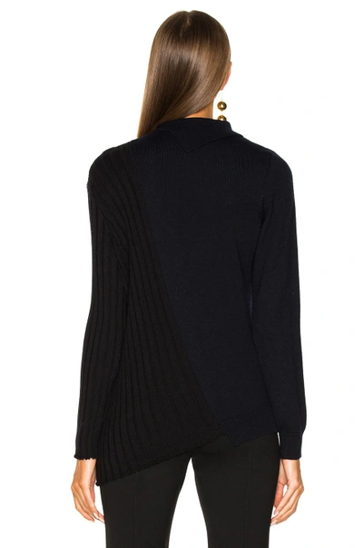 Shop Jacquemus Asymmetrical Sweater In Blue